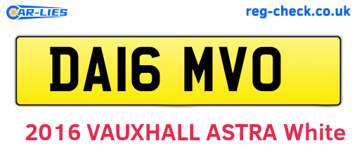 DA16MVO are the vehicle registration plates.