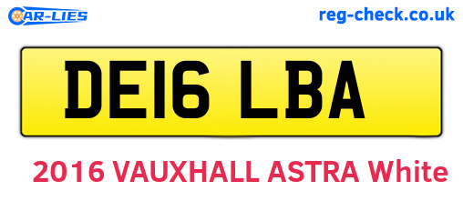 DE16LBA are the vehicle registration plates.