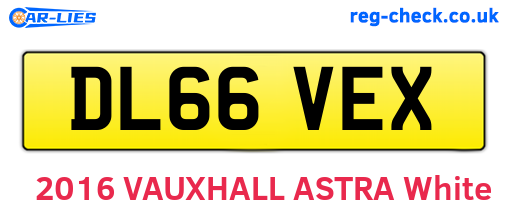 DL66VEX are the vehicle registration plates.