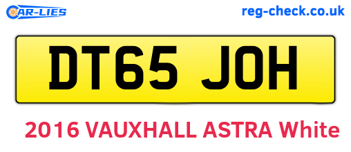 DT65JOH are the vehicle registration plates.