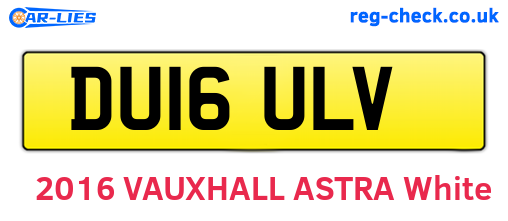 DU16ULV are the vehicle registration plates.