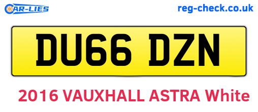 DU66DZN are the vehicle registration plates.