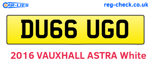 DU66UGO are the vehicle registration plates.
