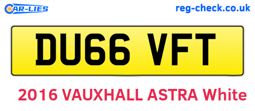 DU66VFT are the vehicle registration plates.