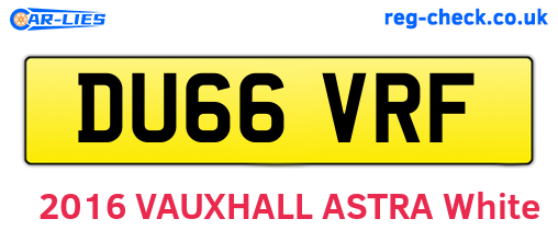 DU66VRF are the vehicle registration plates.