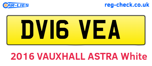 DV16VEA are the vehicle registration plates.