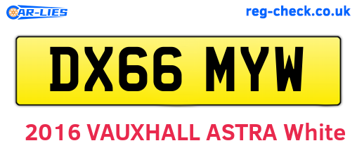 DX66MYW are the vehicle registration plates.
