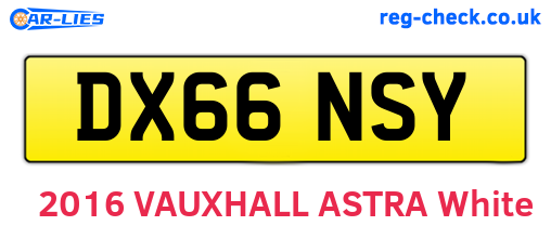 DX66NSY are the vehicle registration plates.