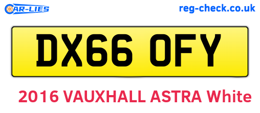 DX66OFY are the vehicle registration plates.