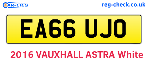 EA66UJO are the vehicle registration plates.