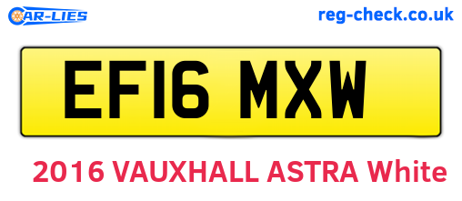 EF16MXW are the vehicle registration plates.