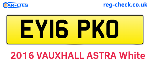 EY16PKO are the vehicle registration plates.