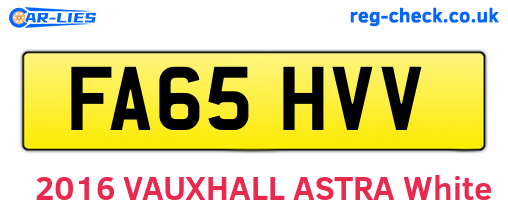 FA65HVV are the vehicle registration plates.