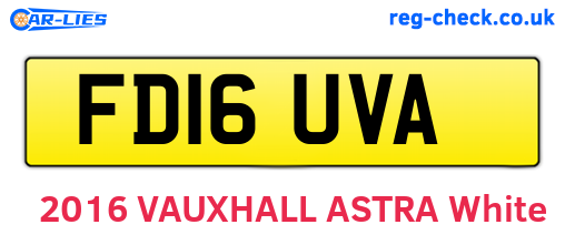 FD16UVA are the vehicle registration plates.