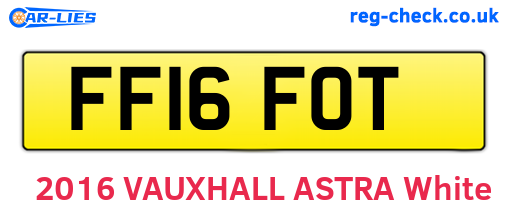FF16FOT are the vehicle registration plates.