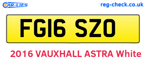 FG16SZO are the vehicle registration plates.