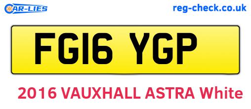 FG16YGP are the vehicle registration plates.