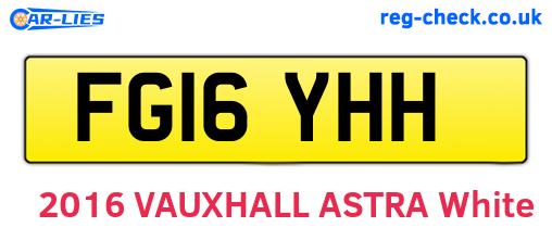 FG16YHH are the vehicle registration plates.