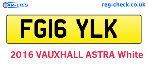 FG16YLK are the vehicle registration plates.
