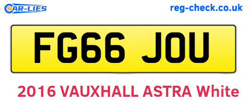 FG66JOU are the vehicle registration plates.