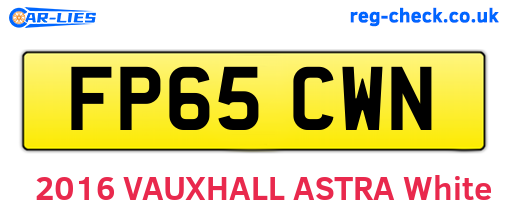 FP65CWN are the vehicle registration plates.