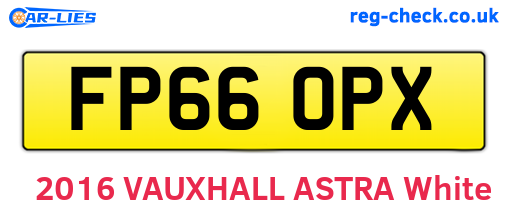 FP66OPX are the vehicle registration plates.