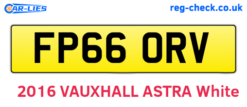 FP66ORV are the vehicle registration plates.