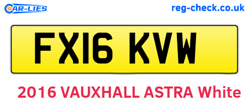 FX16KVW are the vehicle registration plates.