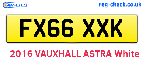 FX66XXK are the vehicle registration plates.