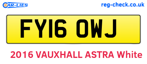FY16OWJ are the vehicle registration plates.