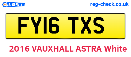 FY16TXS are the vehicle registration plates.