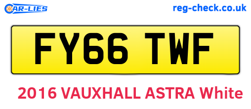 FY66TWF are the vehicle registration plates.