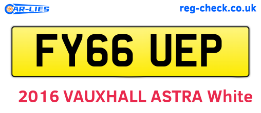 FY66UEP are the vehicle registration plates.