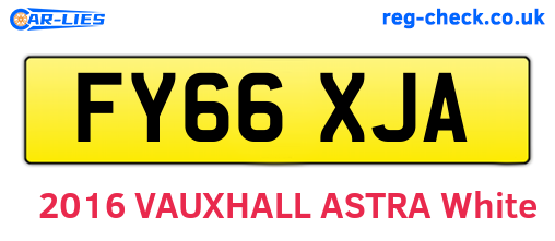 FY66XJA are the vehicle registration plates.