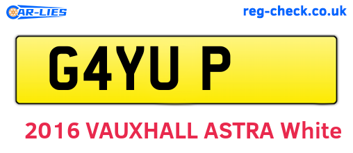 G4YUP are the vehicle registration plates.
