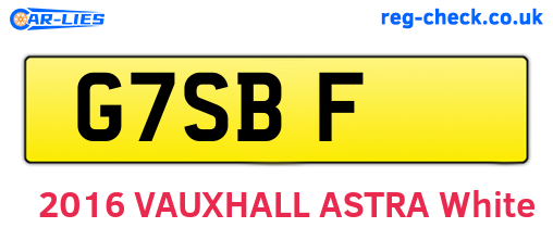 G7SBF are the vehicle registration plates.