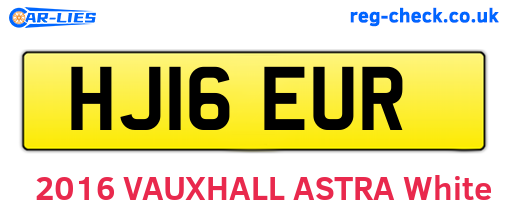 HJ16EUR are the vehicle registration plates.