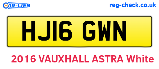 HJ16GWN are the vehicle registration plates.