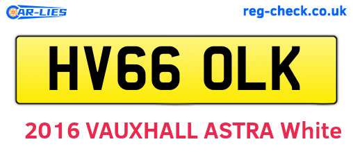HV66OLK are the vehicle registration plates.