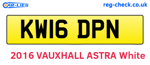 KW16DPN are the vehicle registration plates.