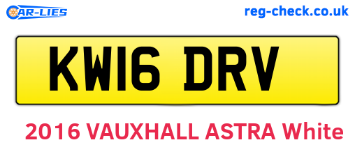 KW16DRV are the vehicle registration plates.