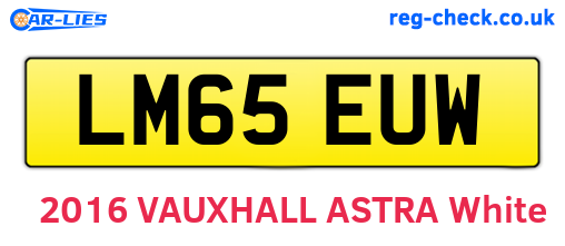 LM65EUW are the vehicle registration plates.