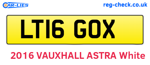 LT16GOX are the vehicle registration plates.