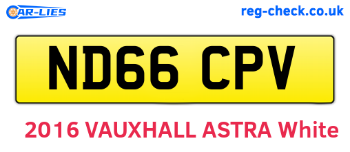 ND66CPV are the vehicle registration plates.