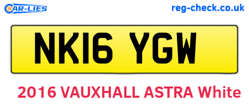 NK16YGW are the vehicle registration plates.