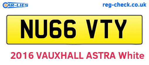 NU66VTY are the vehicle registration plates.