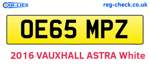 OE65MPZ are the vehicle registration plates.