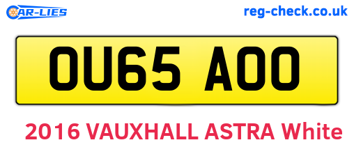 OU65AOO are the vehicle registration plates.