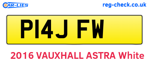 P14JFW are the vehicle registration plates.