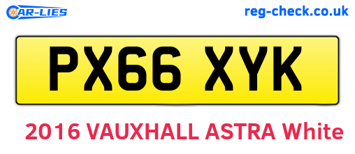 PX66XYK are the vehicle registration plates.